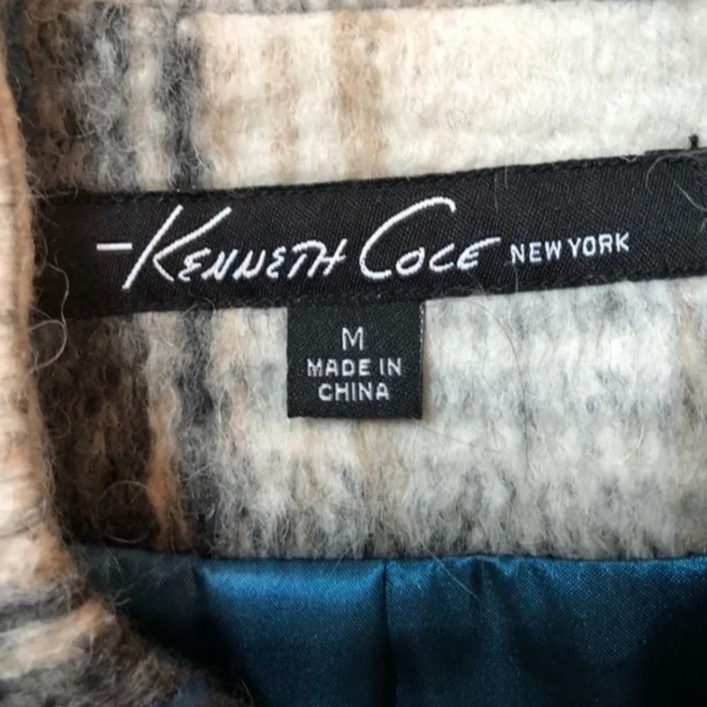 Kenneth Cole Jacket Shacket size Medium plaid teal - Picture 10 of 13